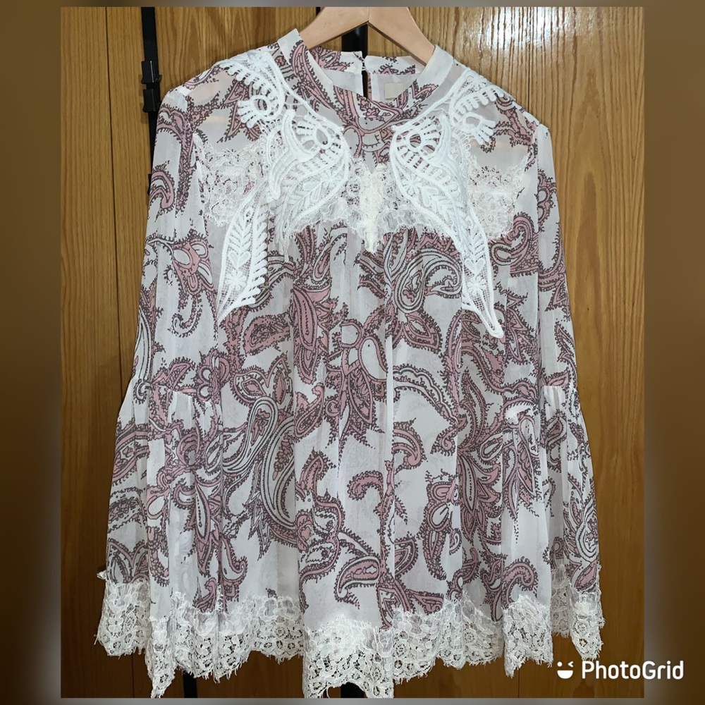 Long Sleeves Sheer Blouse